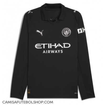 Camisa de time de futebol Manchester City Replicas 2º Equipamento 2025-26 Manga Comprida Camisa de time de futebol Manchester City Replicas 2º Equipamento 2025-26 Manga Comprida